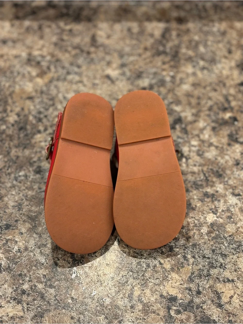 Felix & Flora Red Girls' T-Strap Leather Mary Janes Shoes